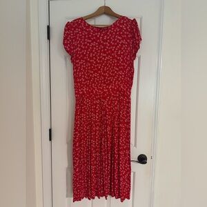 Vintage Karin Stevens Pleated Maxi Red Dress